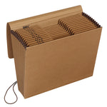 Kraft Indexed Expanding File, 12 Sections, Elastic Cord Closure, 1/12-Cut Tabs, Letter Size, Brown