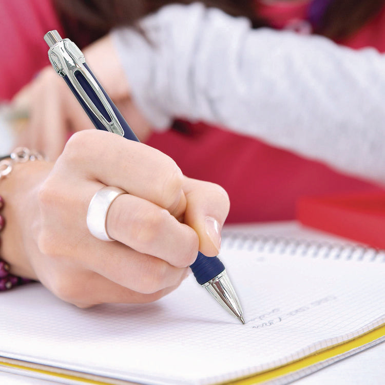 Sarasa Dry X10 Gel Pen, Retractable, Medium 0.7 mm, Blue Ink, Blue/Silver Barrel, 12/Pack