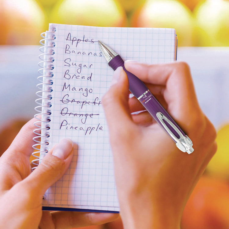 Sarasa Dry X10 Gel Pen, Retractable, Medium 0.7 mm, Violet Ink, Violet/Silver Barrel, 12/Pack