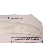 Rest Assured Seat Covers, 14.25 X 16.85, White, 250/pack, 20 Packs/carton