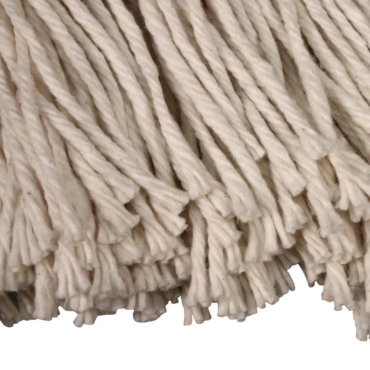 Layflat Regular Screw-Type Mop Head, Cotton, 24 Oz, 1" Headband, White