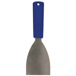 Putty Knife, 3" Wide, Stainless Steel Blade, Blue Polypropylene Handle