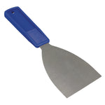 Putty Knife, 3" Wide, Stainless Steel Blade, Blue Polypropylene Handle