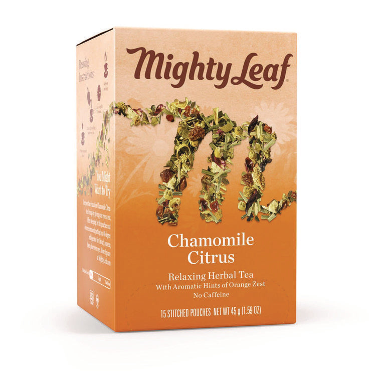 Whole Leaf Tea Pouches, Chamomile Citrus, 15/box