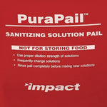 Purapail Sanitizing Bucket, 6 Qt, Polyethylene, Red