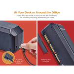 20-Sheet Electric Three-Hole Punch, 9/32" Holes, Black