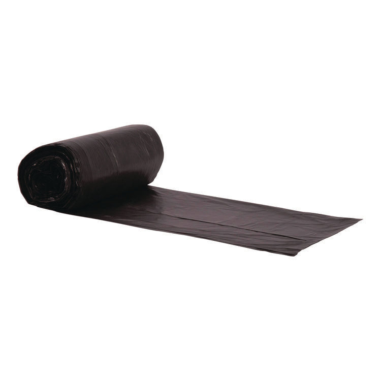 High-Density Waste Can Liners, 16 gal, 8 mic, 24" x 33", Black, 50 Bags/Roll, 20 Rolls/Carton