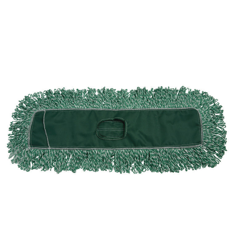Microfiber Looped-End Dust Mop Heads, 48 x 5, Green, 12/Carton