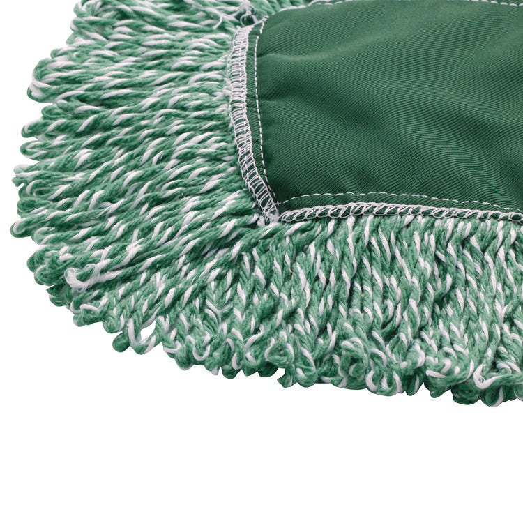 Microfiber Looped-End Dust Mop Heads, 48 x 5, Green, 12/Carton