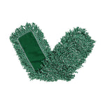Microfiber Looped-End Dust Mop Heads, 48 x 5, Green, 12/Carton
