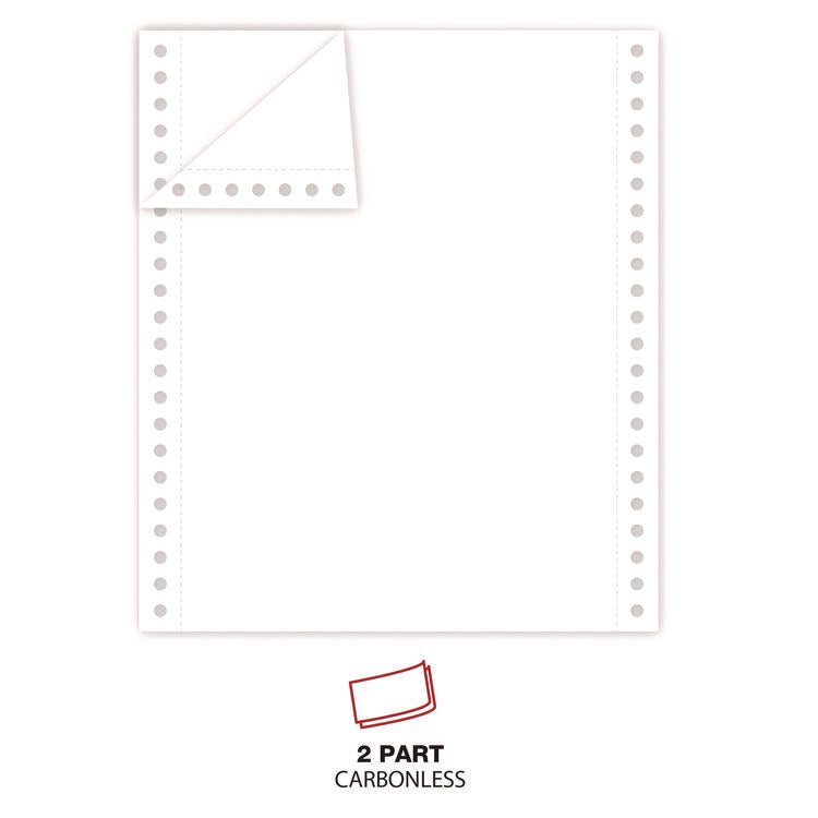 Printout Paper, 2-Part, 15 lb Bond Weight, 9.5 x 11, White, 1,650/Carton