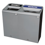 Configure Indoor Recycling Waste Receptacle, Mixed Recycling, 33 gal, Metal, Gray
