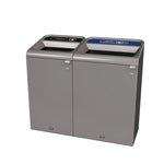 Configure Indoor Recycling Waste Receptacle, 33 gal, Metal, Gray