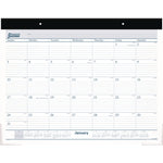 Desk Pad, 21.75 x 17, White Sheets, Black Binding, Clear Corners, 12-Month (Jan to Dec): 2025