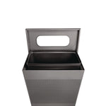 Designer Line Silhouettes Waste Receptacle, 22.5 gal, Steel, Silver Metallic