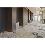 Designer Line Silhouettes Waste Receptacle, 22.5 gal, Steel, Silver Metallic