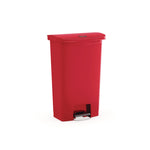 Streamline Resin Step-On Container, Front Step Style, 8 gal, Polyethylene, Red