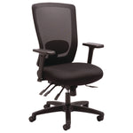 Alera Envy Series Mesh High-Back Multifunction Chair, Supports Up To 250 Lb, 16.88" To 21.5" Seat Height, Black