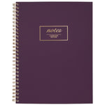 Jewel Tone Notebook with Gold Twin-Wire Binding, 1-Subject, Wide/Legal Rule, Jewel Tone Purple Cover, (80) 9.5 x 7.25 Sheets