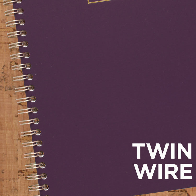 Jewel Tone Notebook with Gold Twin-Wire Binding, 1-Subject, Wide/Legal Rule, Jewel Tone Purple Cover, (80) 9.5 x 7.25 Sheets
