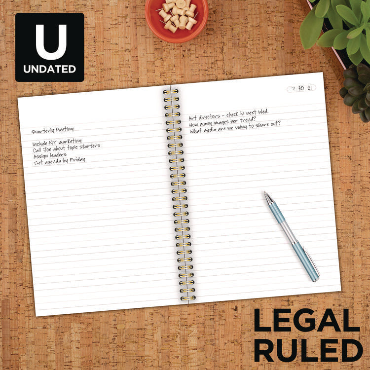 Jewel Tone Notebook with Gold Twin-Wire Binding, 1-Subject, Wide/Legal Rule, Jewel Tone Purple Cover, (80) 9.5 x 7.25 Sheets