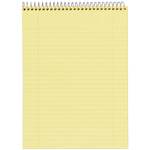 Stiff-Back Wire Bound Notepad, Wide/legal Rule, Canary/blue Cover, 70 Canary-Yellow 8.5 X 11.5 Sheets