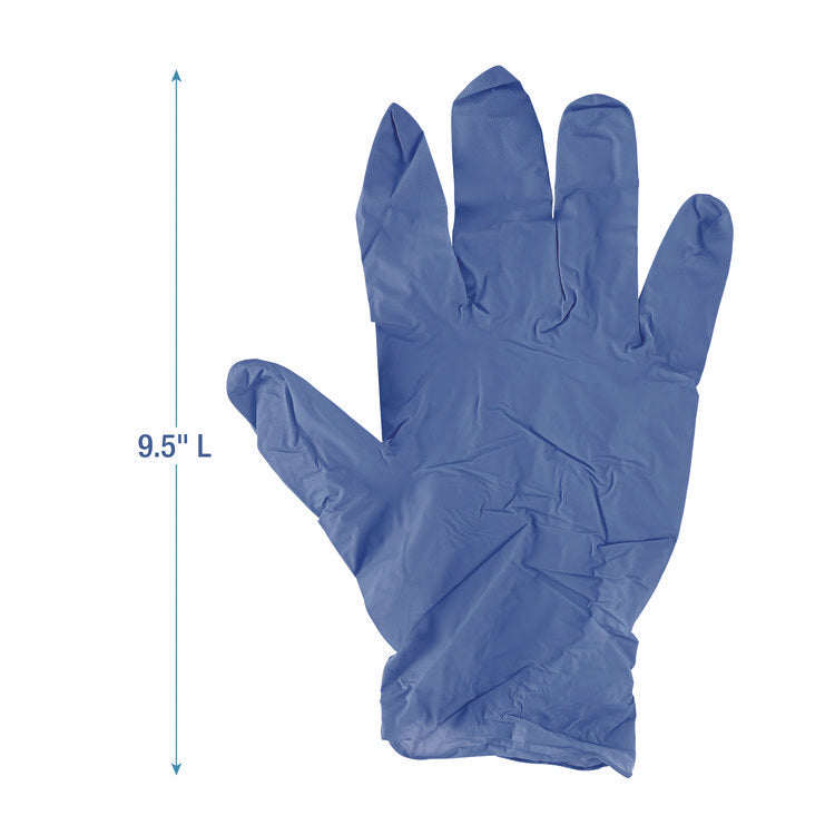 380 Series Disposable General-Purpose Nitrile Gloves, Powder-Free, Large, 4 mil Thick, 9.5" Long, Blue, 100/Box, 10 Boxes/CT