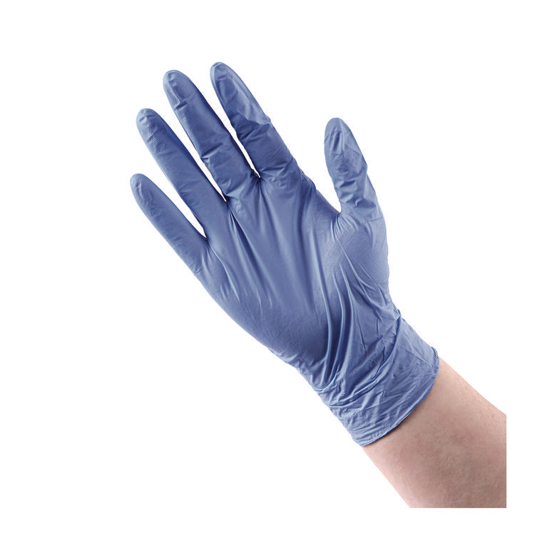 380 Series Disposable General-Purpose Nitrile Gloves, Powder-Free, Large, 4 mil Thick, 9.5" Long, Blue, 100/Box, 10 Boxes/CT