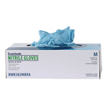 Disposable Examination Nitrile Gloves, Powder-Free, Medium, 5 mil Thick, 9.5" Long, Blue, 100/Box