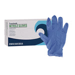 380 Series Disposable General-Purpose Nitrile Gloves, Powder-Free, Small, 4 mil Thick, 18" Long, Blue, 100/Box