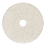 Natural Burnishing Floor Pads, 24" Diameter, White, 5/carton