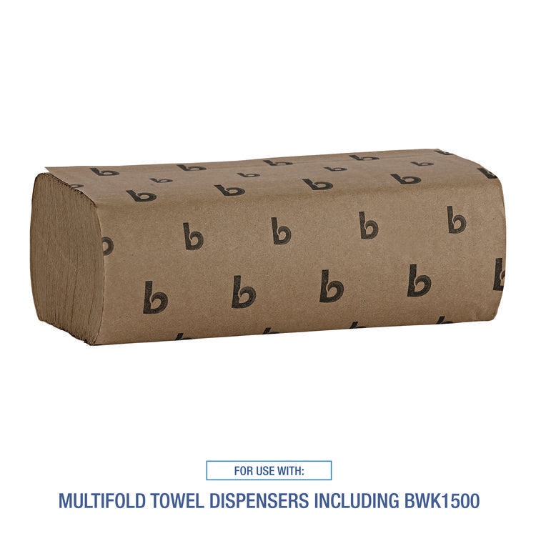 Multifold Paper Towels, 1-Ply, 9 x 9.45, Natural, 250/Pack, 16 Packs/Carton