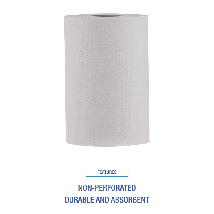 Hardwound Paper Towels, Nonperforated, 1-Ply, 8" x 350 ft, White, 12 Rolls/Carton