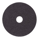 Stripping Floor Pads, 12" Diameter, Black, 5/carton