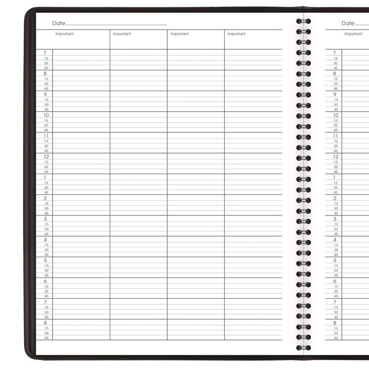 Four-Person Group Undated Daily Appointment Book, 10.88 X 8.5, Black Cover, 12-Month (jan To Dec): Undated