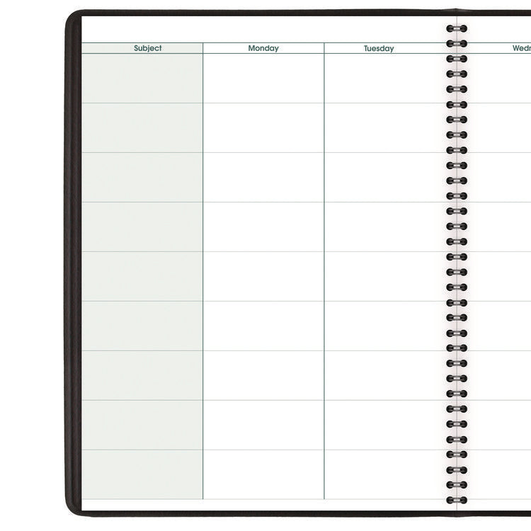 Undated Teacher's Planner, Weekly, Two-Page Spread (nine Classes), 10.88 X 8.25, Black Cover