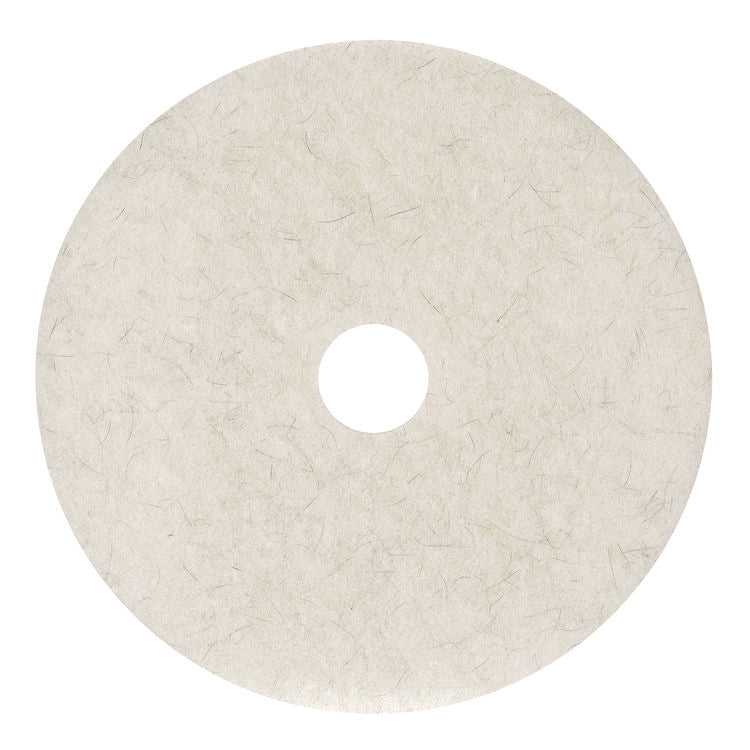 Natural Burnishing Floor Pads, 21" Diameter, White, 5/carton