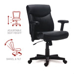 Alera Harthope Leather Task Chair, Supports Up to 275 lb, Black Seat/Back, Black Base