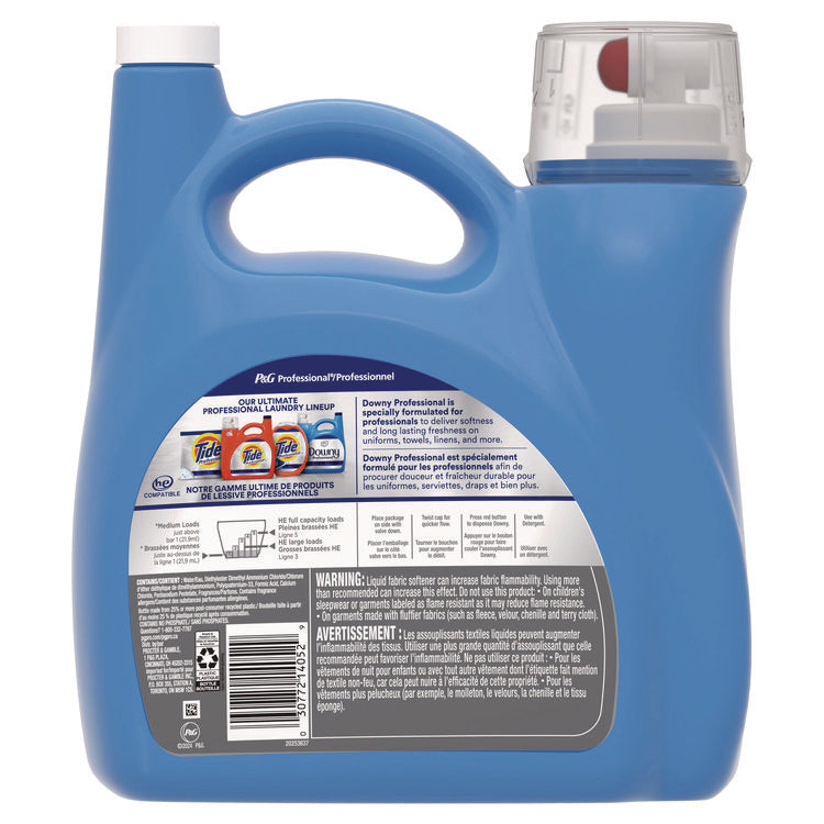 Commercial Liquid Fabric Softener, Clean and Fresh Scent, 140 oz Pour Bottle, 4/Carton