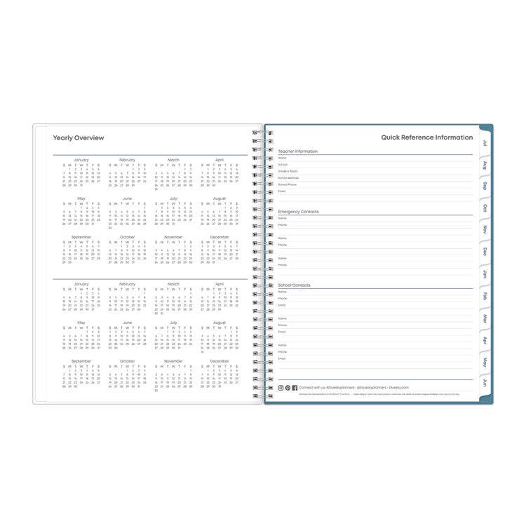 Ditsy Dapple Light CYO Cover Weekly/Monthly Lesson Planner, 2025-2026, Nine Classes, Multicolor Cover, (70) 11 x 8.5 Pages