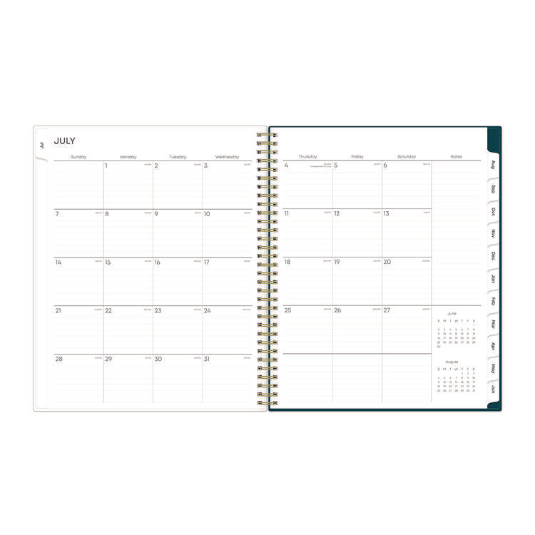 Greta Academic Year Weekly/Monthly Planner, Floral Artwork, 11.5 x 8, Green Cover, 12-Month (July-June): 2025 to 2026