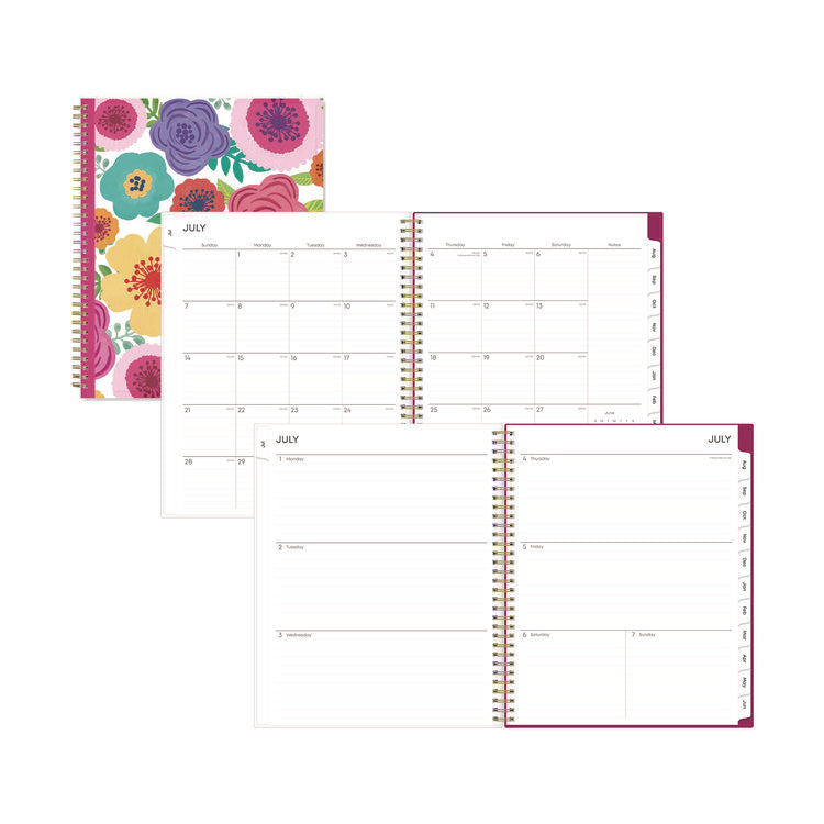Mahalo Academic Year Create-Your-Own Cover Weekly/Monthly Planner, Floral Artwork, 11 x 8.5, 12-Month (July-June): 2025-2026