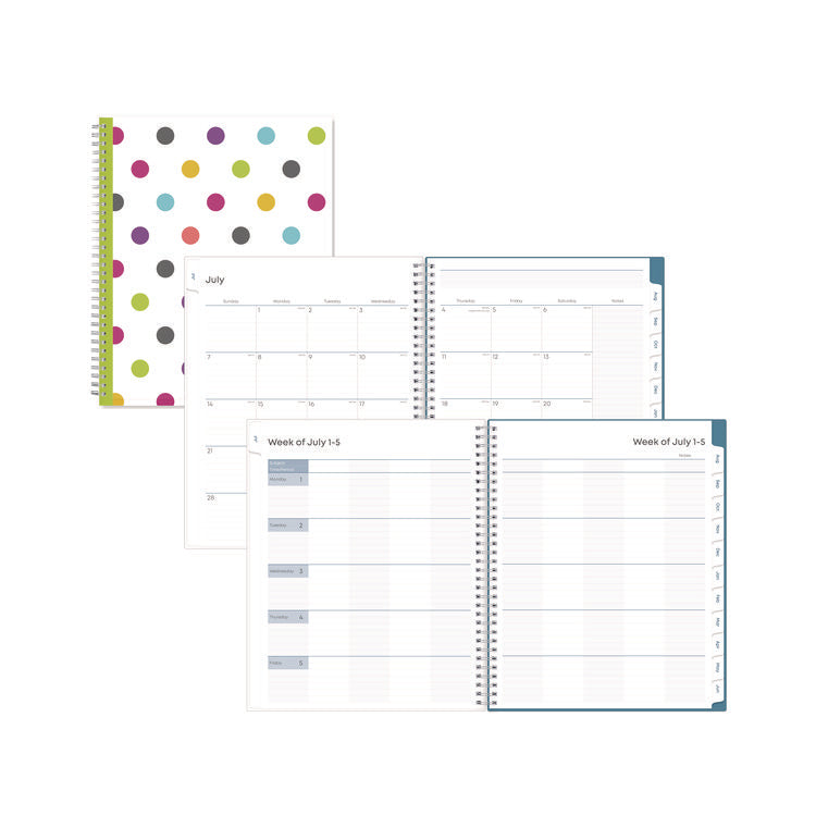 Teacher Dots CYO Cover Weekly/Monthly Lesson Planner, 2025 to 2026, Nine Classes, Multicolor Cover, (70) 11 x 8.5 Pages
