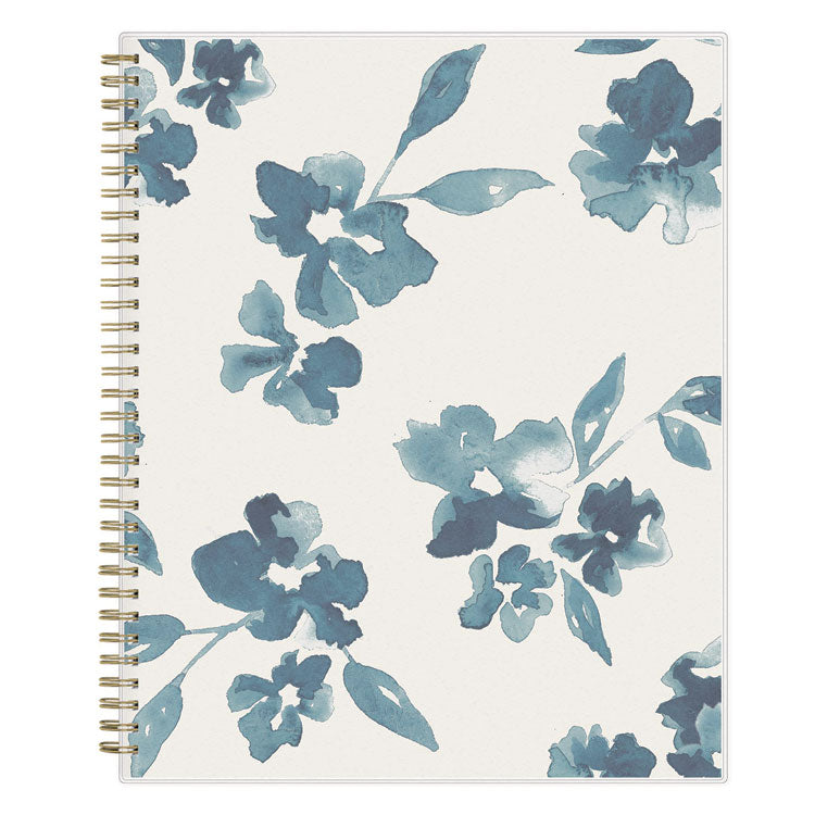 Bakah Blue Academic Year Weekly/Monthly Planner, Floral Artwork, 11 x 8.5, Blue/White Cover, 12-Month (July-June): 2025-2026