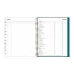 Bakah Blue Academic Year Weekly/Monthly Planner, Floral Artwork, 11 x 8.5, Blue/White Cover, 12-Month (July-June): 2025-2026