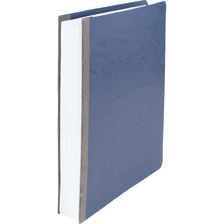 Pressboard Report Cover With Tyvek Reinforced Hinge, Two-Piece Prong Fastener, 3" Capacity, 8.5 X 11, Dark Blue/dark Blue