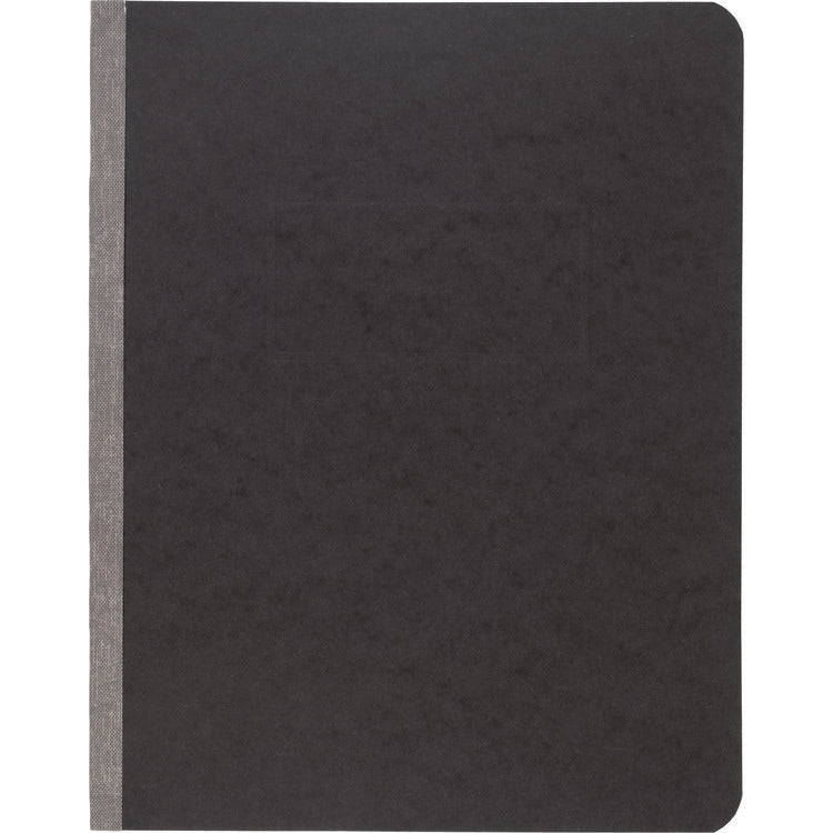 Pressboard Report Cover With Tyvek Reinforced Hinge, Two-Piece Prong Fastener, 3" Capacity, 8.5 X 11, Black/black