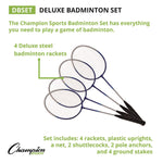 Deluxe Badminton Set, 20 ft Net with 4 Rackets, 2 Shuttlecocks
