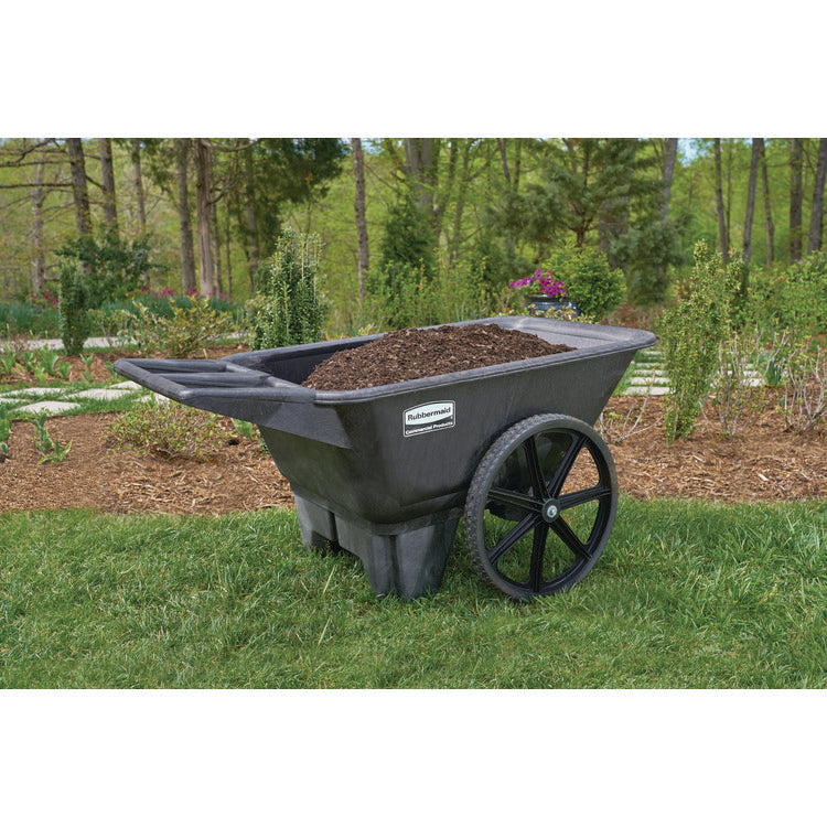 Big Wheel Agriculture Wheelbarrow, 300 lb Capacity, 32.75" x 58" x 28.25", Black