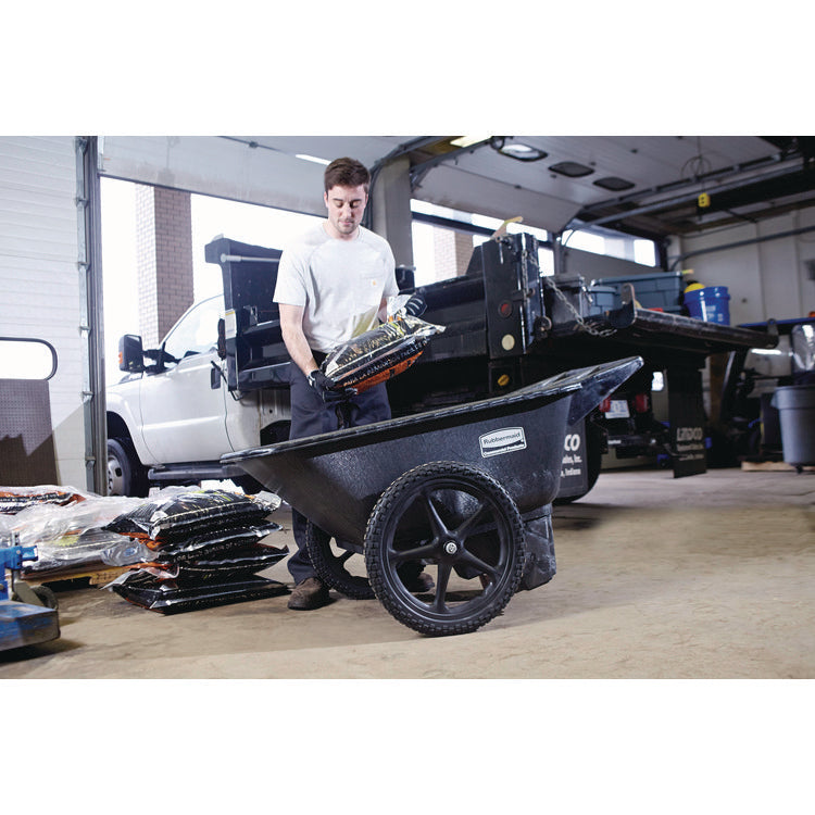 Big Wheel Agriculture Wheelbarrow, 300 lb Capacity, 32.75" x 58" x 28.25", Black